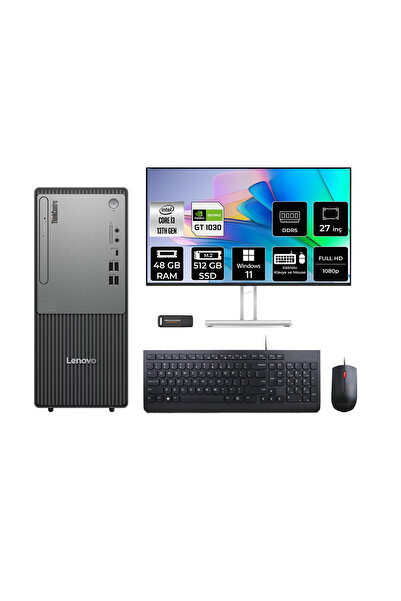 LENOVO Thinkcentre Neo 50T i3 13100 48GB RAM 512GB SSD 27" FHD Win11 Home 12U...