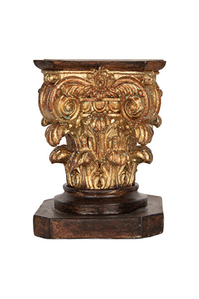 Clayre & Eef Flower Pot Support Polirasin Brown Gold 12x12x16 cm