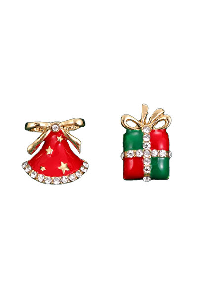 EFAYN.RO Women's earrings, happy winter theme, holiday pattern with bell and ...
