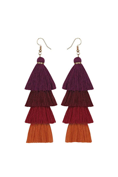 EFAYN.RO Cercei dama, model vesel cu ciucurei multipli, lungi, tematica color...