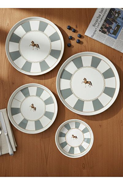 KÜTAHYA HOME Romeo Porselen Yemek Takımı 24 Parça 6 Kişilik - Modern Tasarım