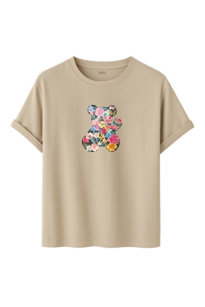 DK DAKSEL Daksel Women's Multi-Colored Floral Teddy Bear Printed Relaxed Cut ...