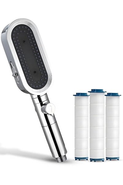 ABJ High Pressure 8-Mode Handheld Shower Head with Power Wash & 6ft Steel Hos...