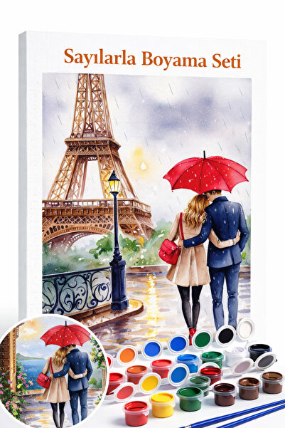 Aren Design Sayılarla Boyama Çerçeveli Hobi Seti Numaralı Tuval Fırça Boya Da...