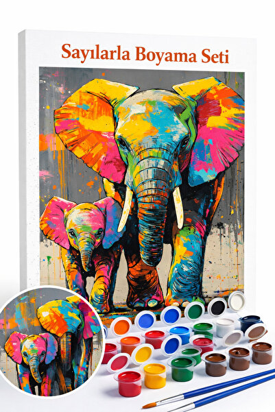 Aren Design NEON RENKLERLE Sayılarla Boyama Çerçeveli Hobi Seti Numaralı Tuva...