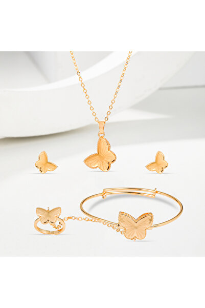 Un طقم أطفال بناتي بديل الذهب فراشة الليزر