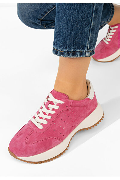 B T Shoes Women's Leather sneakers Yasminia pink