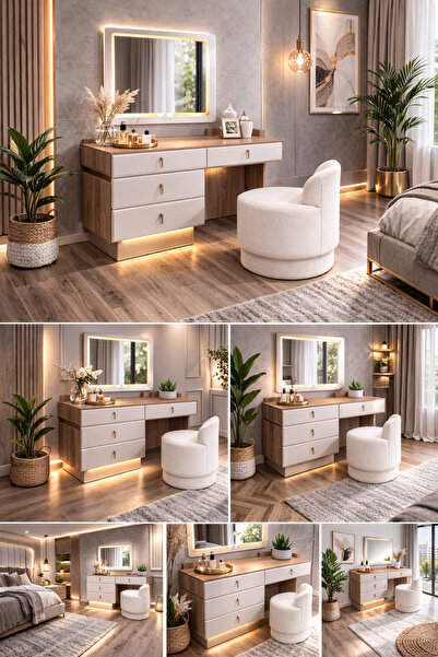 eos mobilya LED Aydınlatmalı Bluetoothlu Aynalı Şifonyer – Frenli Çekmece Sis...