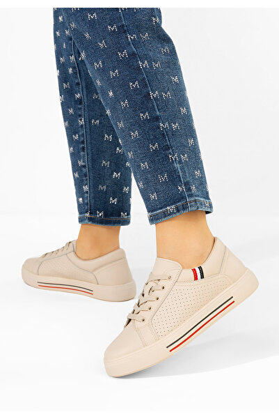 B T Shoes Sneakers γυναικεια δερματινα Timina μπεζ