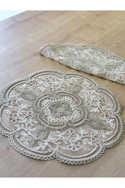 Ceki Home Τραβέρσα για τραπέζι, Τραβέρσα τραπεζομάντηλου με γαλλική δαντέλα, ...