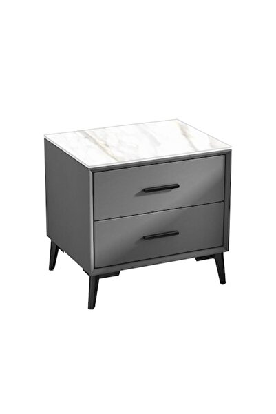 2home Nightstand, Dark Gray Marble