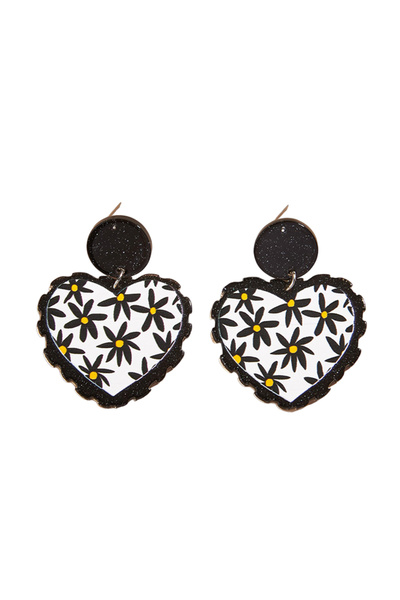 EFAYN.RO Women's earrings, summer vibe model, unique theme, flower heart, hea...