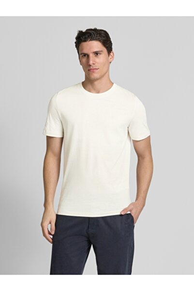 s.Oliver Men's Regular fit cotton T-shirt, Cream
