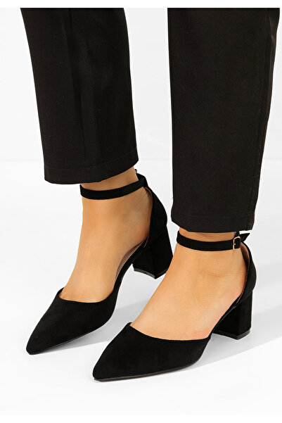 B T Shoes Black Elrosa chunky Heeled Shoes