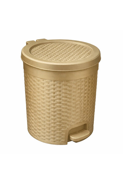 mastergold Woven pattern pedal waste bin - 20 liter plastic waste bin with li...