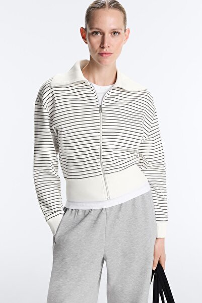 Oysho Pamuklu Rib yaka çizgili ceket