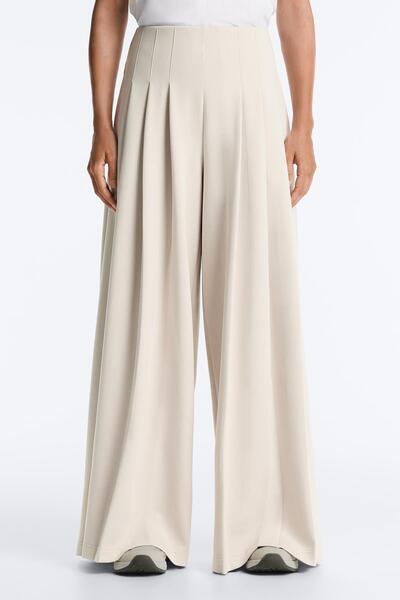 Oysho Pamuklu pike pilili wide leg pantolon