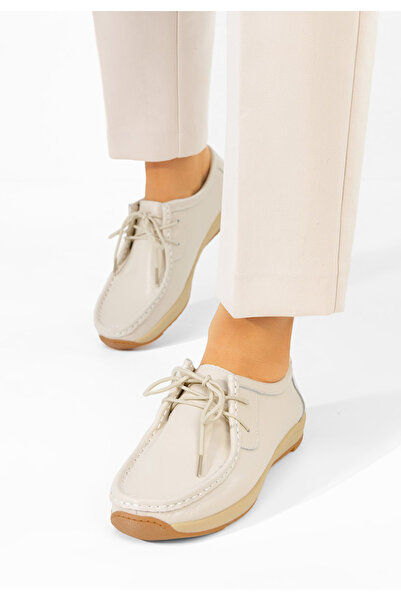 B T Shoes Solenia beige genuine Leather loafers