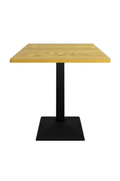 2home Square Dining Table, Nature, Black Leg, 60 cm Top