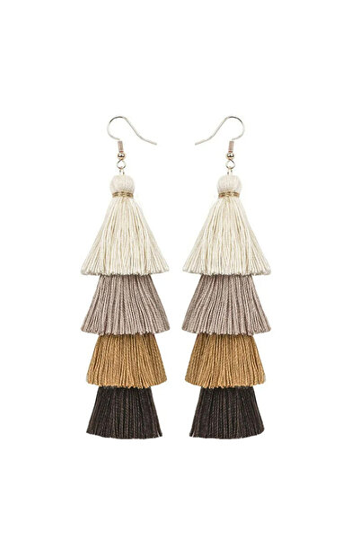 EFAYN.RO Women's earrings, cheerful model with multiple tassels, long, colorf...