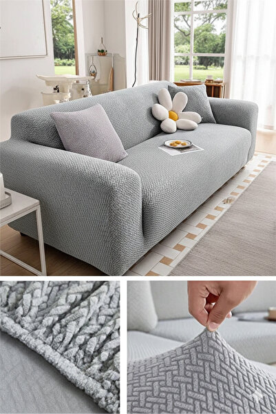 Hazineci Bey Brick Pattern, Non Slip, Washable, Armchair Cover, 1 Piece Armch...