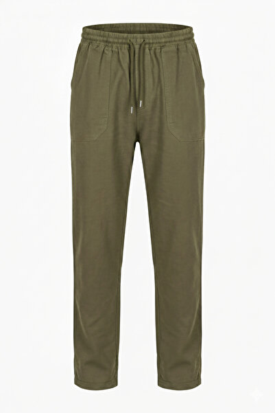 Kozik Men's Linen Blend Relaxed Fit Trousers Comfortable Cut