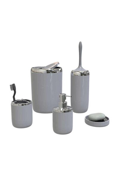 Ansan Primanova Lima XL Chrome Decorated Bathroom Set Gray M-Sas04-07-P