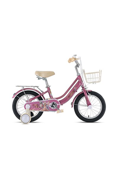 raccoon دراجة هوائية مع سلة، مقاس 14 بوصة، لون وردي