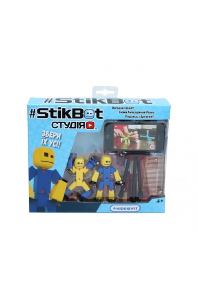 Stikbot Set de joaca Suport pentru telefon cu 2 figurine robot cu ventuze