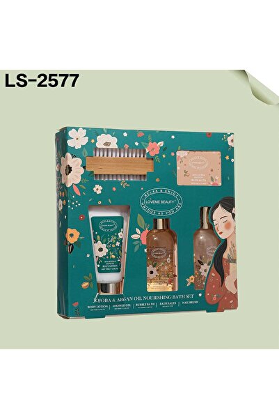 LOVEME BEAUTY مجموعة للاستحمام والعناية بالجسم – بخلاصة زيت الأرغان والجوجوبا...