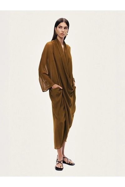 Nocturne DRAPE DETAYLI MİDİ ELBİSE