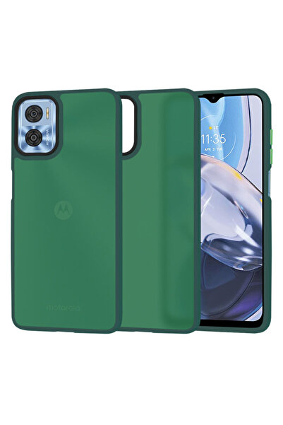 Techsuit Husa Motorola Moto E22 HaloFrost, verde închis