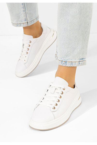 B T Shoes Γυναικεία δερμάτινα αθλητικά παπούτσια Issabel λευκά