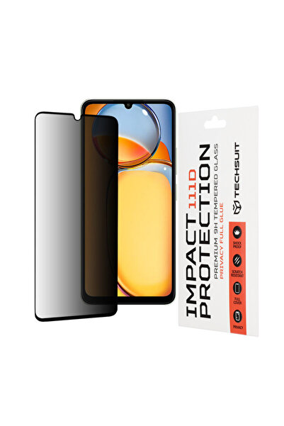 Techsuit Xiaomi Redmi 13C 4G 111D Πλήρης κόλλα απορρήτου, μαύρο
