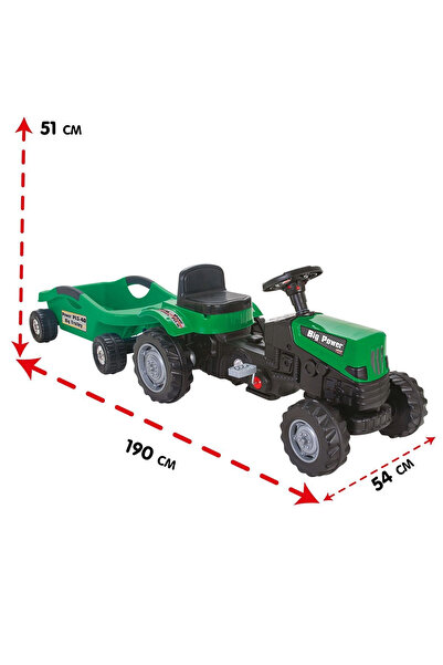 PİLSAN Traktör Power Pedalli Big Trolley Römorklu