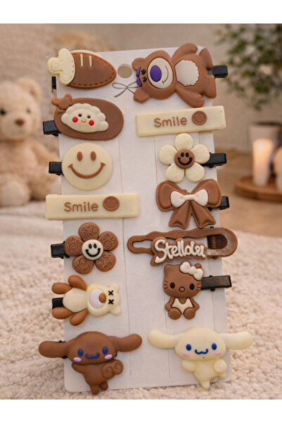 NOT GUILTY Σετ 14 τσιμπιδάκια μαλλιών με φιγούρες κοριτσιών και μωρών, με ασο...