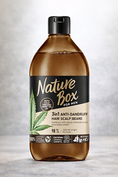 NATURE BOX Șampon Anti-Dandruff pentru bărbați, 385 ml