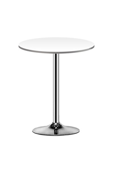 2home Masă de bar rotundă, albă, picior fix 105 cm