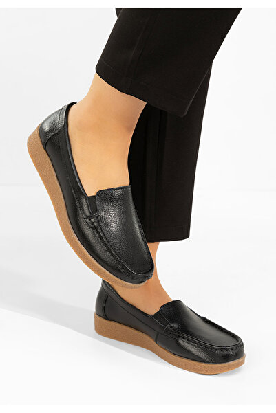 B T Shoes Mocasini piele naturala Nerida negri