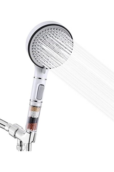 ABJ High Pressure 8-Mode Handheld Shower Head with Power Wash & 6ft Steel Hos...
