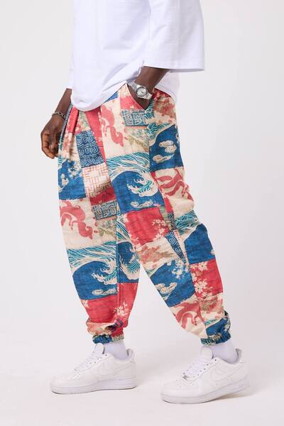 FG KONNİCHİWA 2026 Japanese Design Unisex Ethnic Patterned Loose Hippie Bohem...