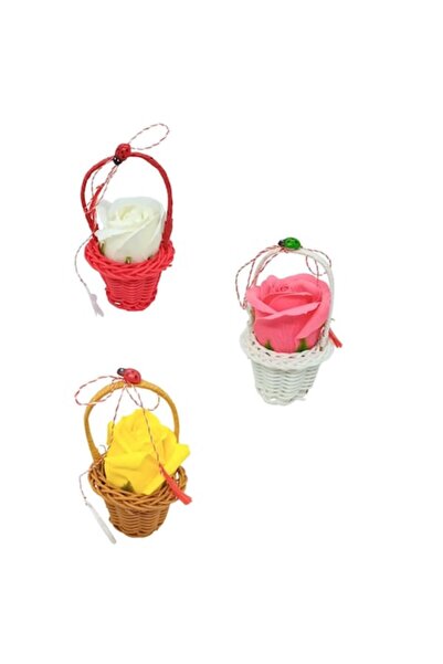 OEM Basket with 1 scented soap rose