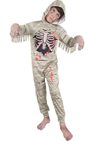 OEM Παιδική στολή μούμιας, A2Z 4 Kids, με με κουκούλα, σκισμένα μανίκια, μπεζ...