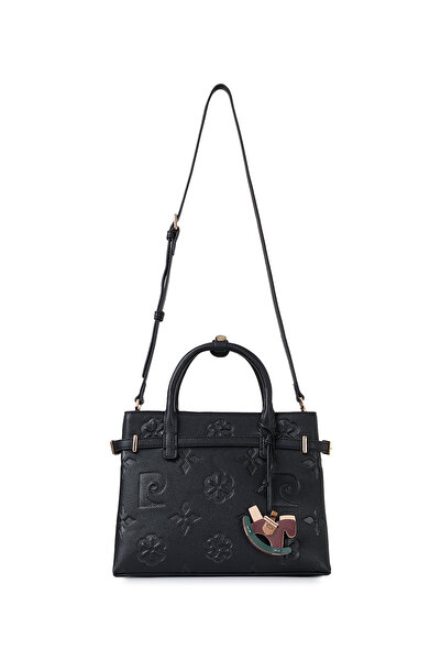 Pierre Cardin Black Snap Closure Adjustable and Detachable Strap Women's Shou...