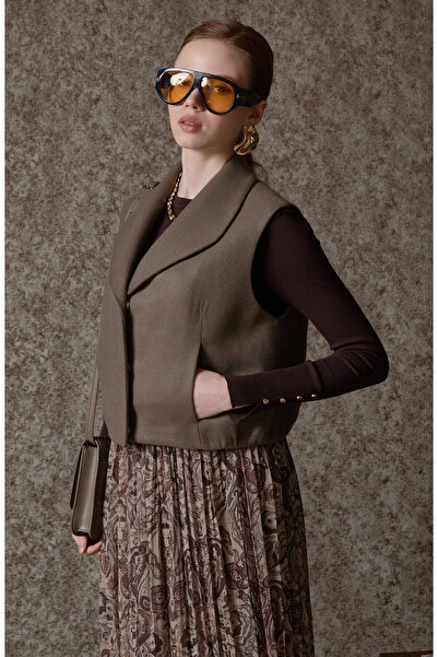 Fatma Atasoy Balon Vizon Kaşe Yelek