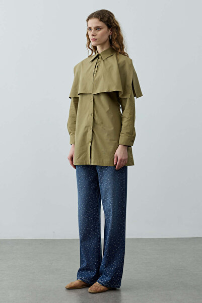 Fahhar Pelerinli Pensli Gömlek Yeşil