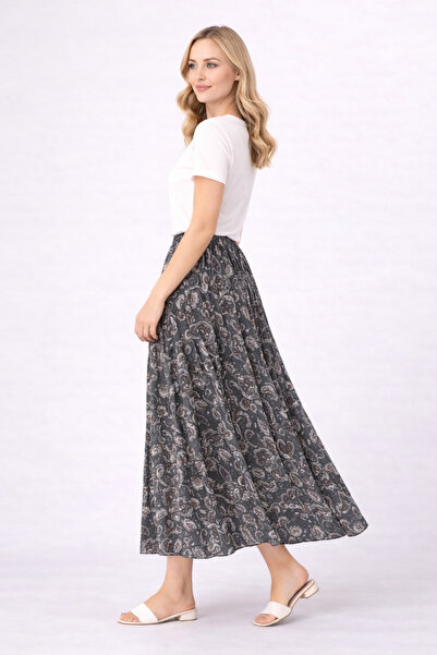 KASİDE Ethnic Patterned Chiffon Skirt