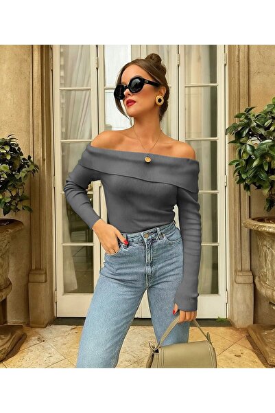TrendButikBurada بلوزة مادونا ذات ياقة - الموسم الجديد - بلوزة نسائية أنيقة و...