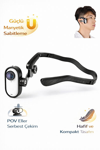 Coverzone Manyetik POV Kafa Askılı Aksiyon Kamera Tutucu Insta360 GO 3 GO 3S ...