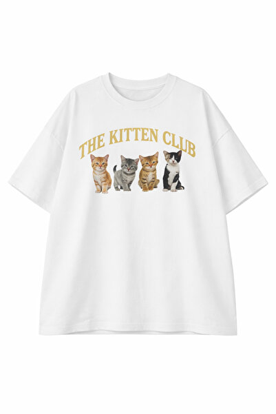 The Coast The Kitten Club Kedi Baskılı %100 Pamuk Oversize Tişört